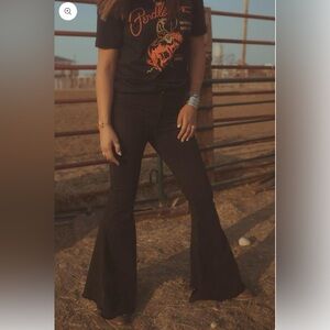 Home Folk Women's Black Flare Jeans